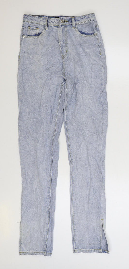 Missguided Womens Blue Cotton Skinny Jeans Size 6 L32 in Regular Zip