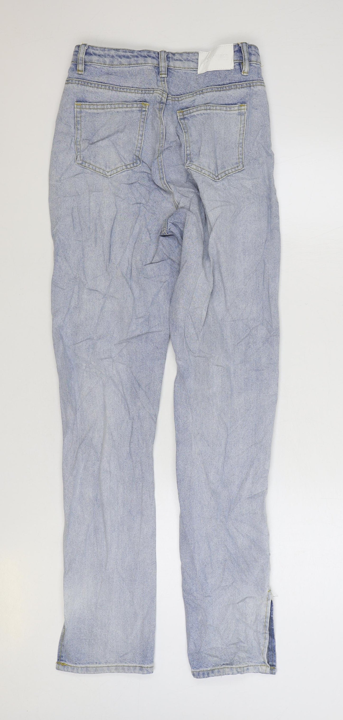 Missguided Womens Blue Cotton Skinny Jeans Size 6 L32 in Regular Zip