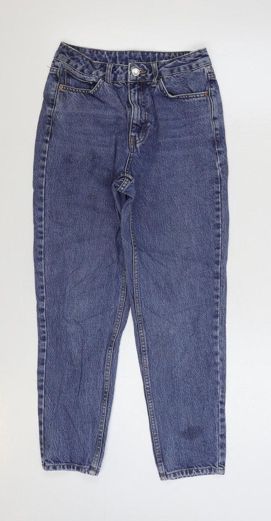 Topshop Womens Blue Cotton Mom Jeans Size 25 in L30 in Regular Zip