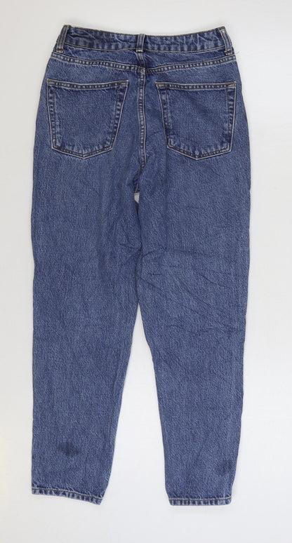 Topshop Womens Blue Cotton Mom Jeans Size 25 in L30 in Regular Zip