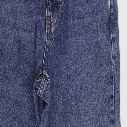 Topshop Womens Blue Cotton Mom Jeans Size 25 in L30 in Regular Zip