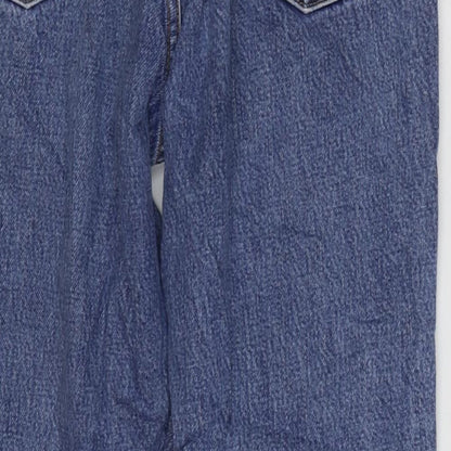 Topshop Womens Blue Cotton Mom Jeans Size 25 in L30 in Regular Zip