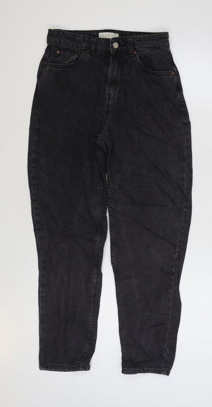 Denim & Co. Womens Black Cotton Straight Jeans Size 10 L27 in Regular Zip