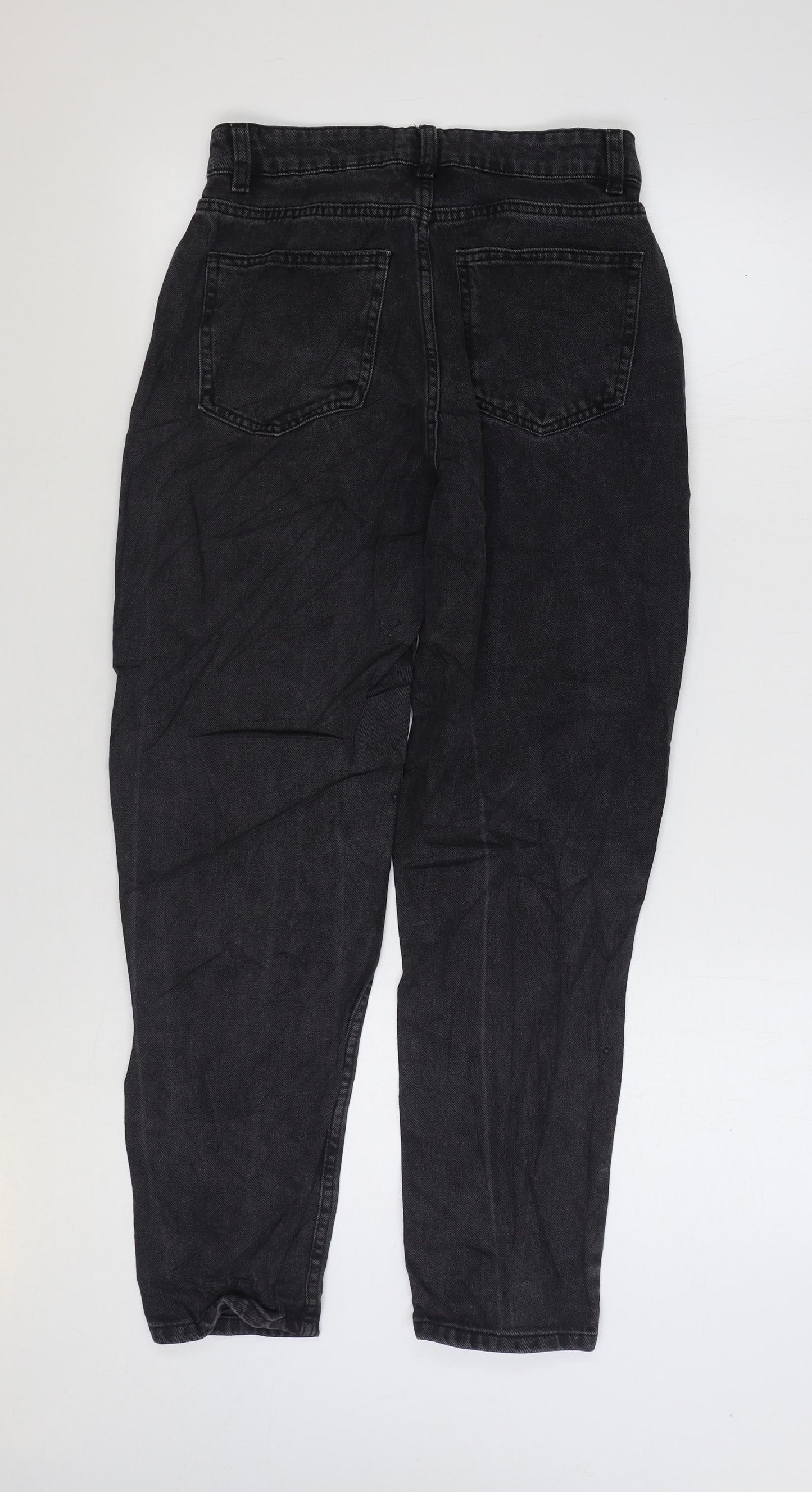Denim & Co. Womens Black Cotton Straight Jeans Size 10 L27 in Regular Zip