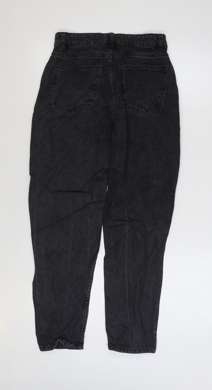 Denim & Co. Womens Black Cotton Straight Jeans Size 10 L27 in Regular Zip
