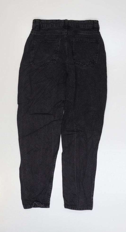 Denim & Co. Womens Black Cotton Straight Jeans Size 10 L27 in Regular Zip