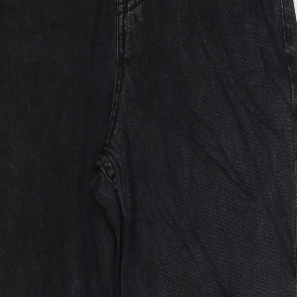 Denim & Co. Womens Black Cotton Straight Jeans Size 10 L27 in Regular Zip