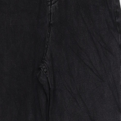 Denim & Co. Womens Black Cotton Straight Jeans Size 10 L27 in Regular Zip