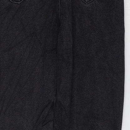 Denim & Co. Womens Black Cotton Straight Jeans Size 10 L27 in Regular Zip