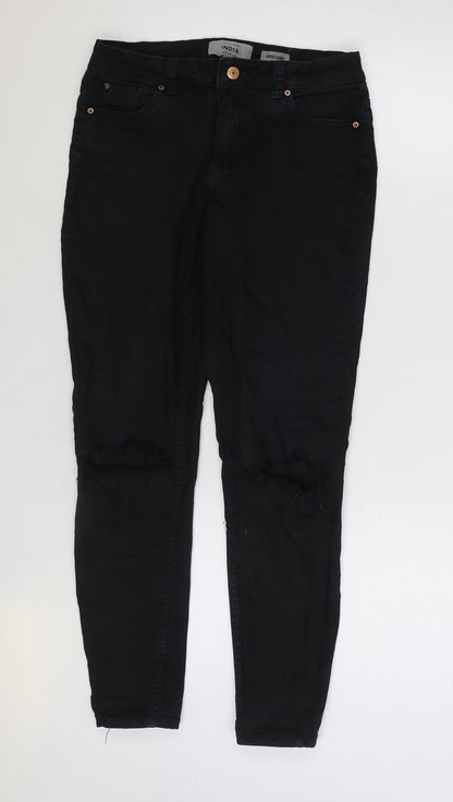 New Look Womens Black Cotton Skinny Jeans Size 10 L27 in Regular Zip