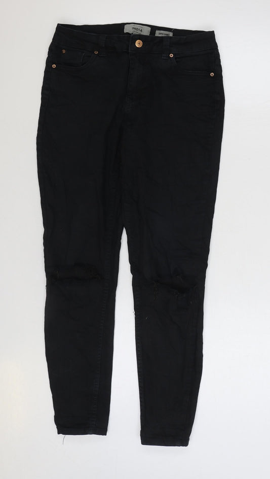 New Look Womens Black Cotton Skinny Jeans Size 10 L27 in Regular Zip