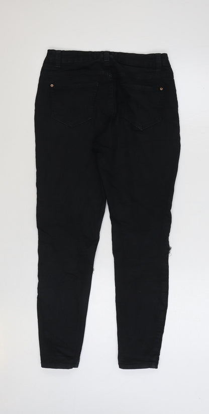 New Look Womens Black Cotton Skinny Jeans Size 10 L27 in Regular Zip
