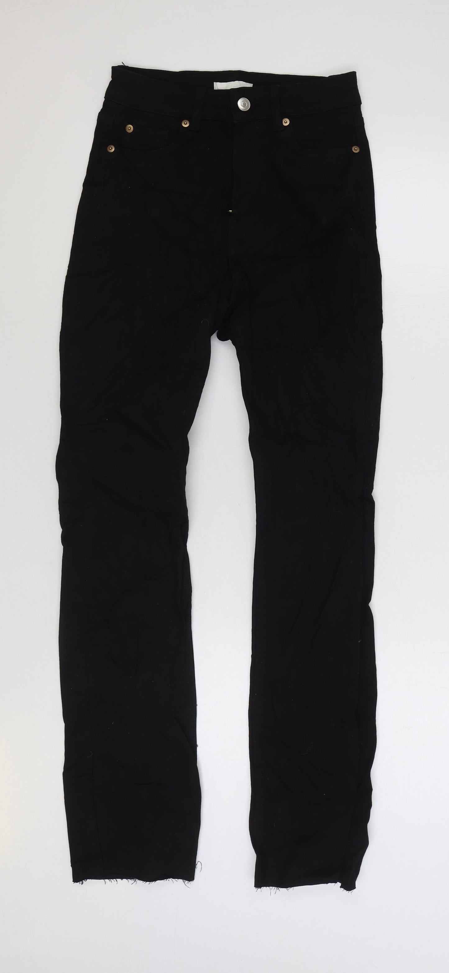 Womens UK Size 8 H&M Regular Fit Straight Black Jeans