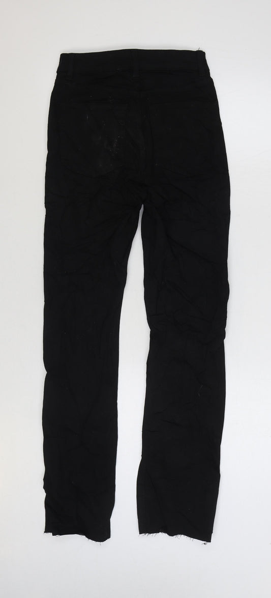 Womens UK Size 8 H&M Regular Fit Straight Black Jeans