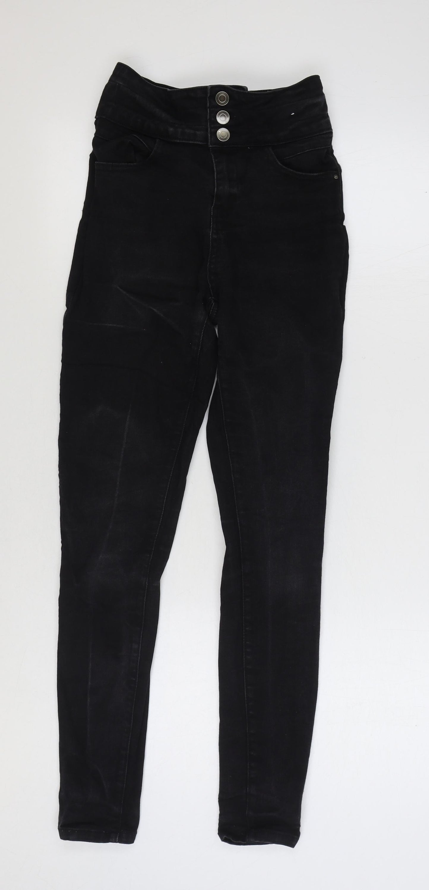 Denim & Co. Womens Black Cotton Skinny Jeans Size 10 L27 in Regular Zip