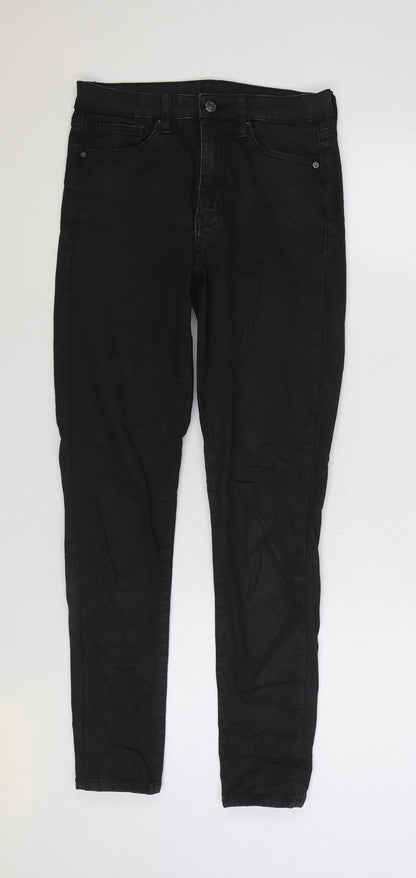 Topshop Womens Black Cotton Skinny Jeans Size 28 in L32 in Regular Zip