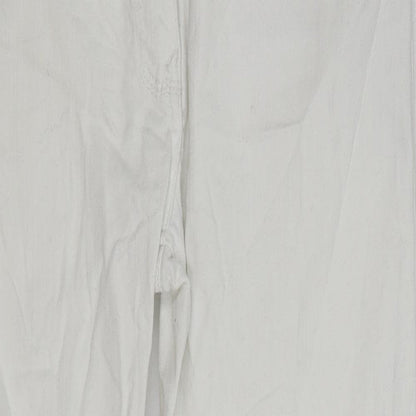 Heart & Soul Womens White Cotton Straight Jeans Size 12 L26 in Regular Zip