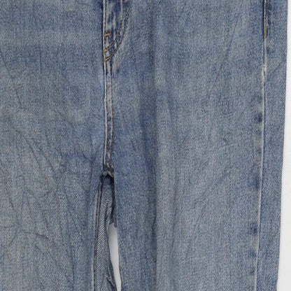 Topshop Womens Blue Cotton Mom Jeans Size 32 in L32 in Regular Zip