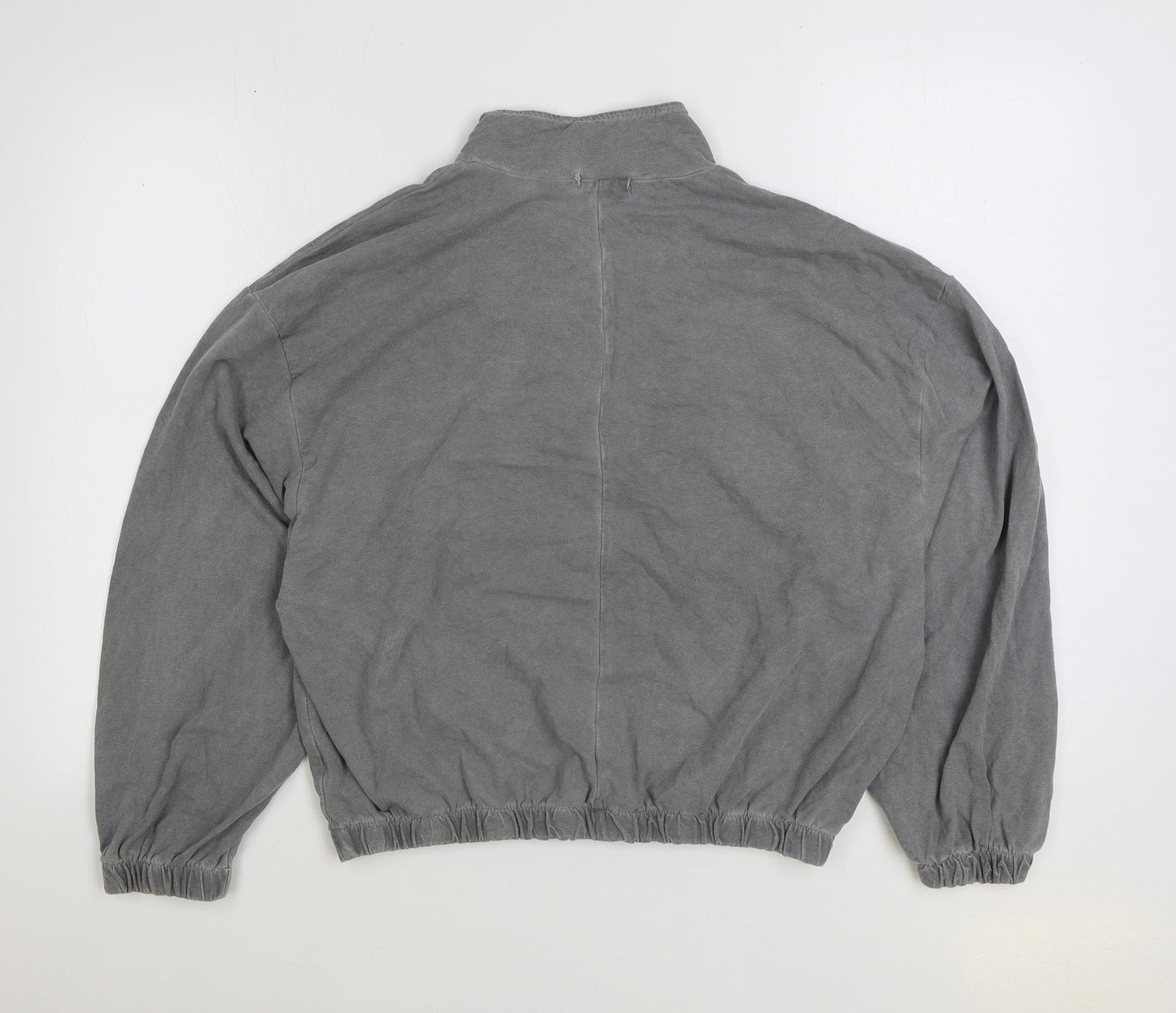 Made in Italy Womens Grey Cotton Pullover Sweatshirt Size M Zip - Cropped