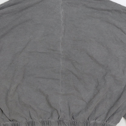 Made in Italy Womens Grey Cotton Pullover Sweatshirt Size M Zip - Cropped
