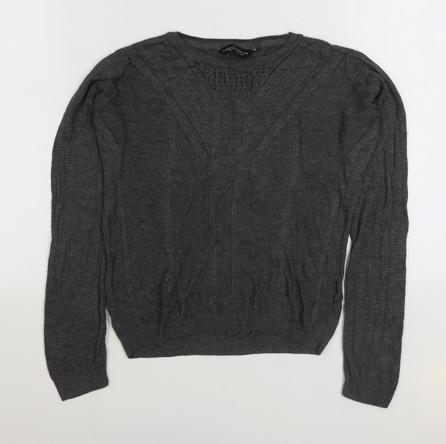 Womens UK Size 6 Dorothy Perkins Grey Basic T-Shirt