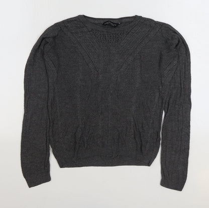Womens UK Size 6 Dorothy Perkins Grey Basic T-Shirt