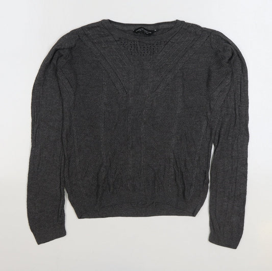 Womens UK Size 6 Dorothy Perkins Grey Basic T-Shirt