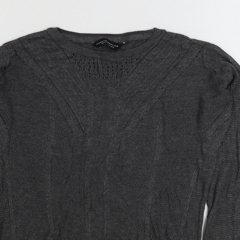 Womens UK Size 6 Dorothy Perkins Grey Basic T-Shirt