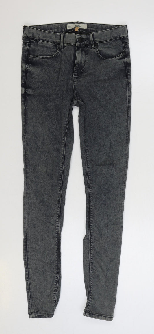 Topshop Womens Blue Cotton Skinny Jeans Size 28 in L30 in Regular Zip