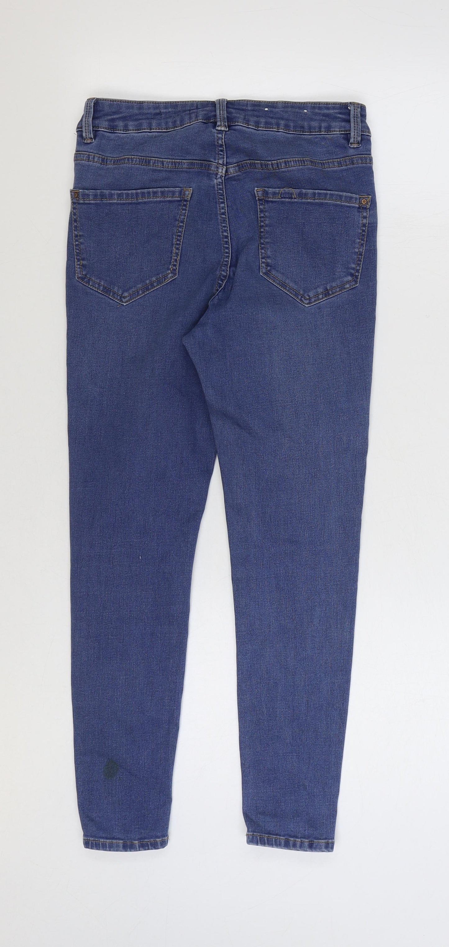 New Look Womens Blue Cotton Skinny Jeans Size 10 L23 in Regular Zip