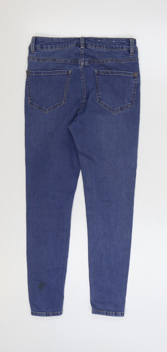 New Look Womens Blue Cotton Skinny Jeans Size 10 L23 in Regular Zip