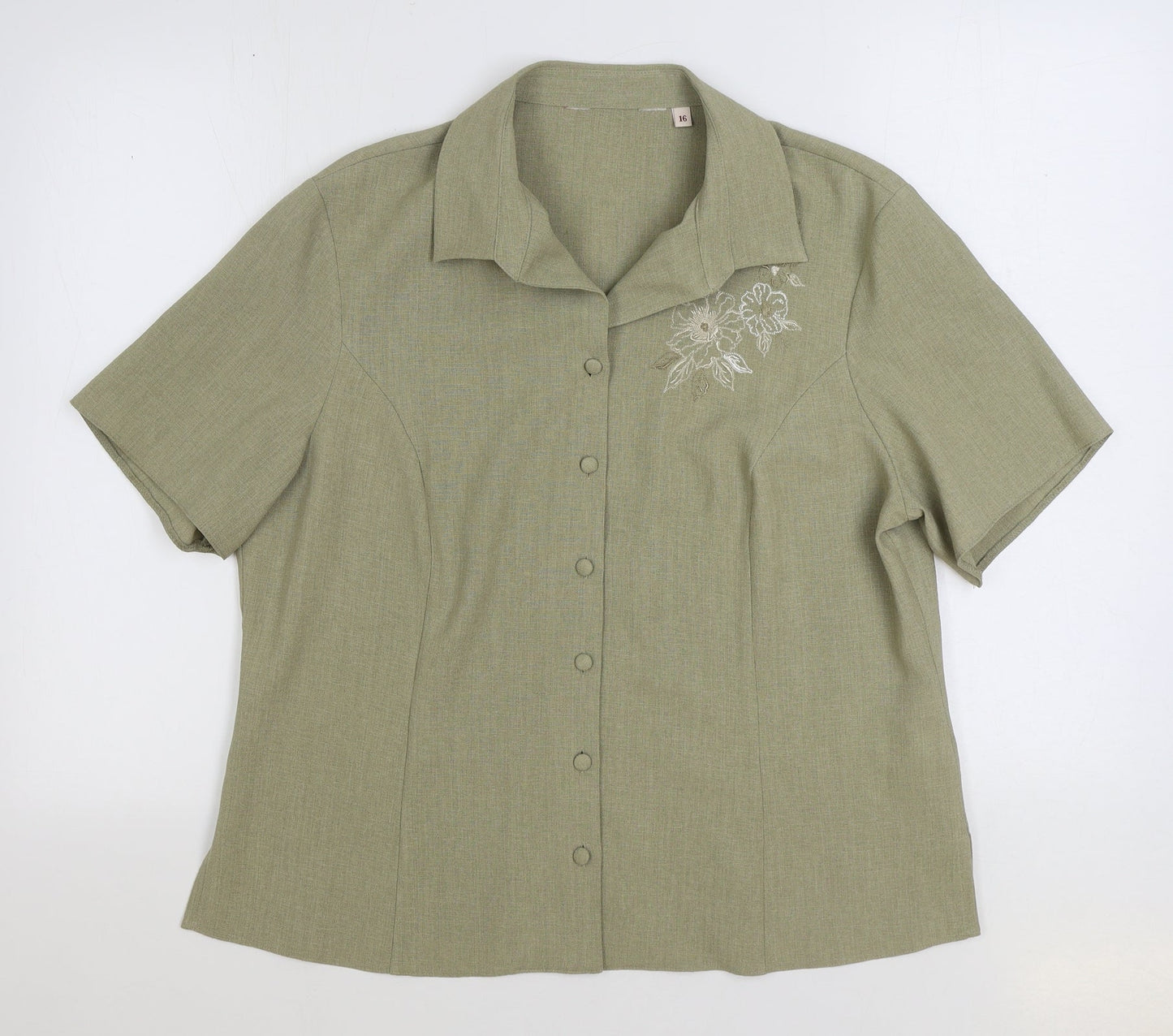 Womens UK Size 16 EWM Beige Basic Button-Up