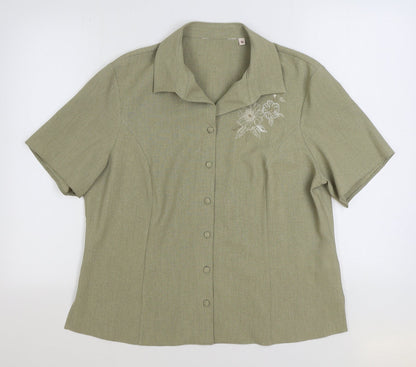 Womens UK Size 16 EWM Beige Basic Button-Up