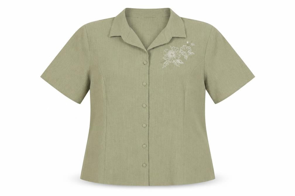 Womens UK Size 16 EWM Beige Basic Button-Up