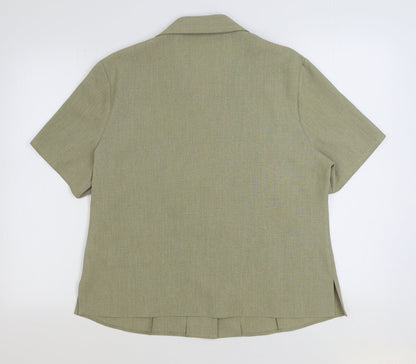 Womens UK Size 16 EWM Beige Basic Button-Up