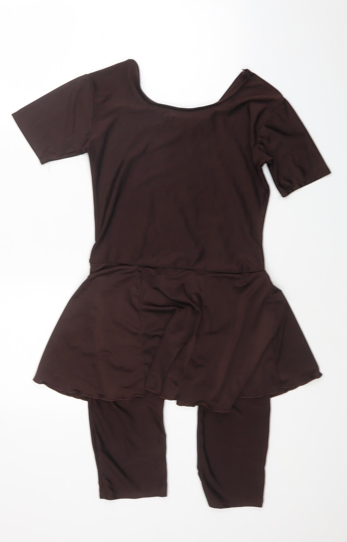HAT Girls Brown Polyester Unitard One-Piece Size L Pullover - Heart