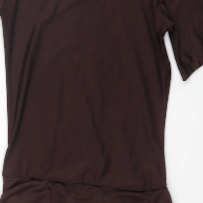 HAT Girls Brown Polyester Unitard One-Piece Size L Pullover - Heart