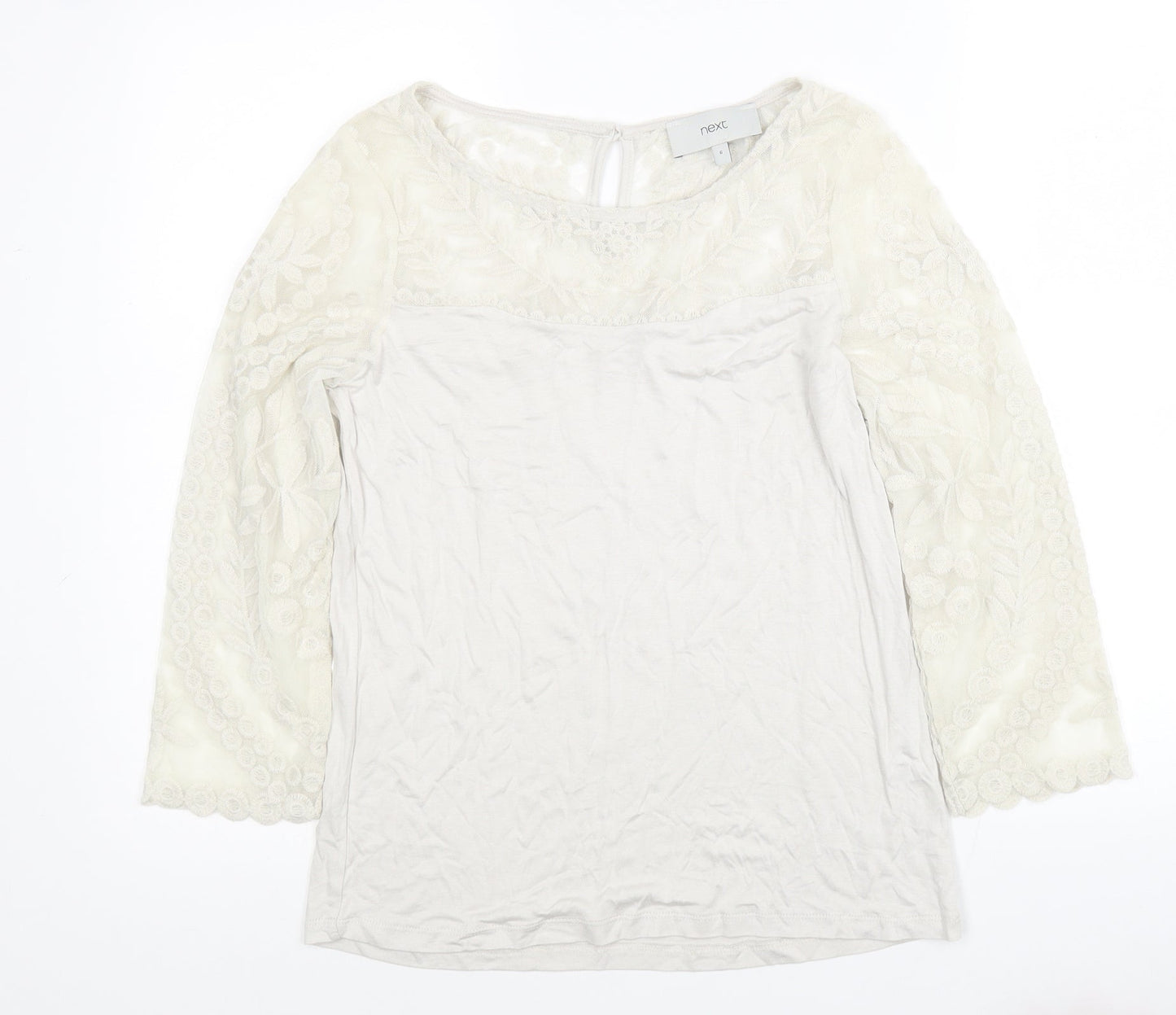 Womens UK Size 6 NEXT Ivory Jersey Blouse