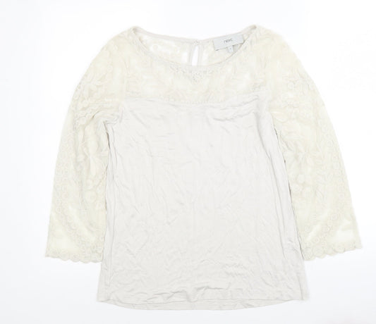 Womens UK Size 6 NEXT Ivory Jersey Blouse