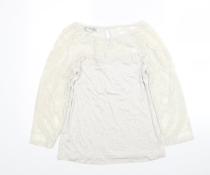 Womens UK Size 6 NEXT Ivory Jersey Blouse