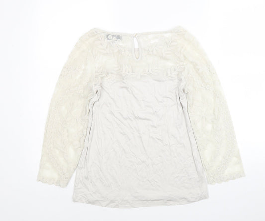 Womens UK Size 6 NEXT Ivory Jersey Blouse