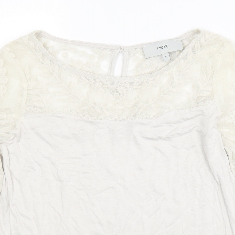 Womens UK Size 6 NEXT Ivory Jersey Blouse