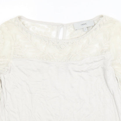 Womens UK Size 6 NEXT Ivory Jersey Blouse