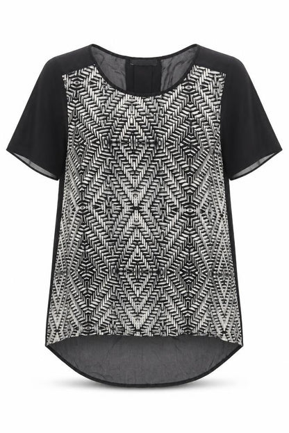 Womens UK Size 10 George Black Jersey Blouse