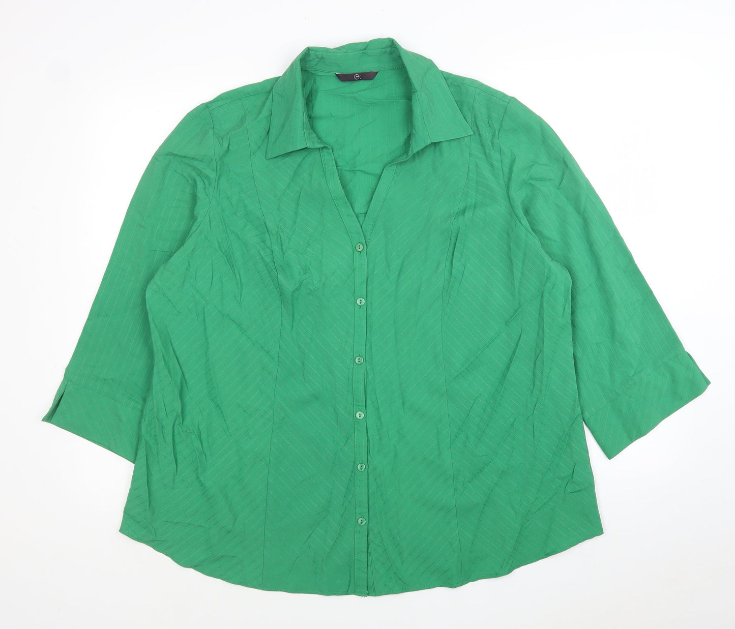 Womens UK Size 20 Arcadia Green Jersey Button-Up
