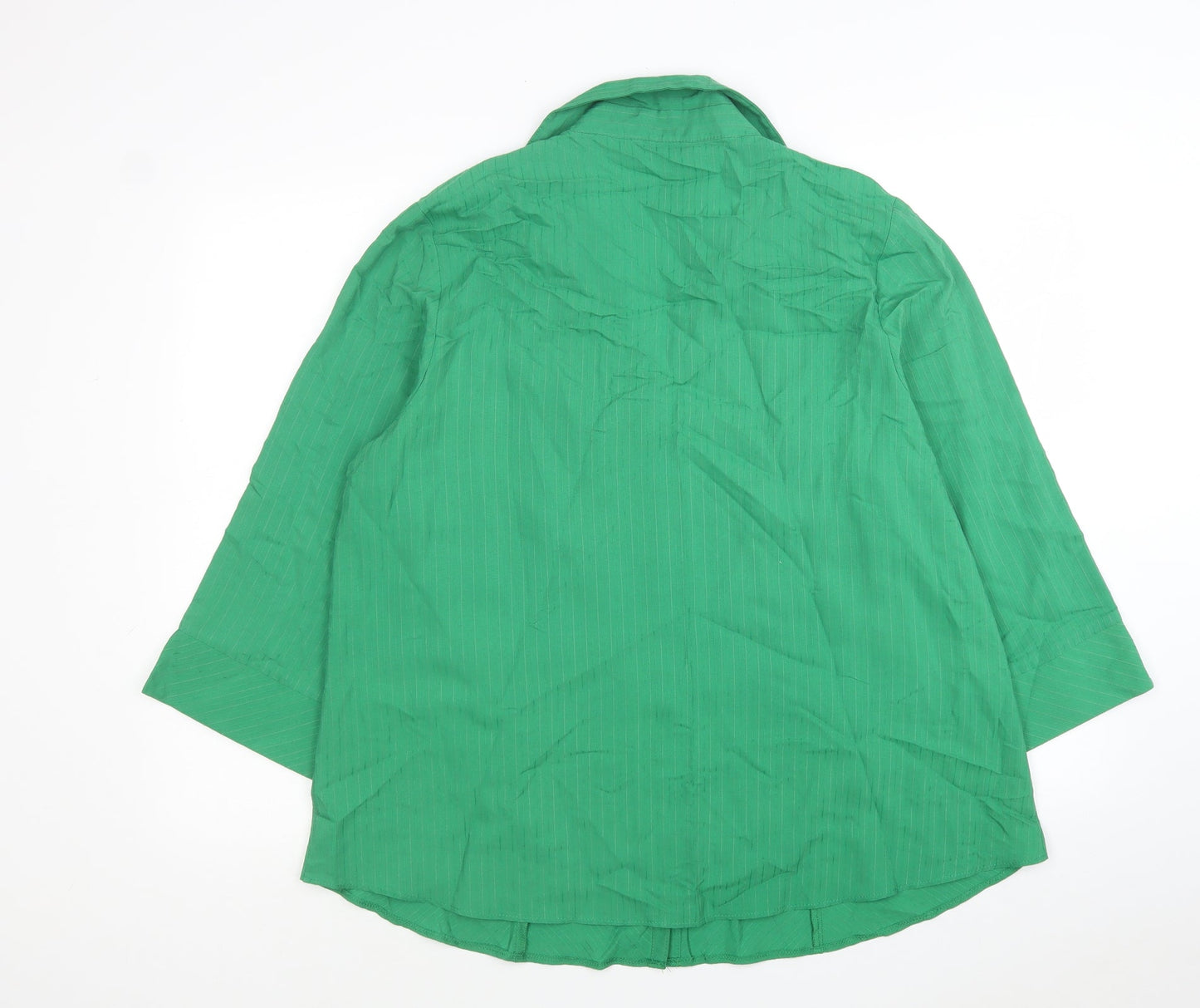 Womens UK Size 20 Arcadia Green Jersey Button-Up