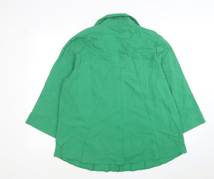 Womens UK Size 20 Arcadia Green Jersey Button-Up