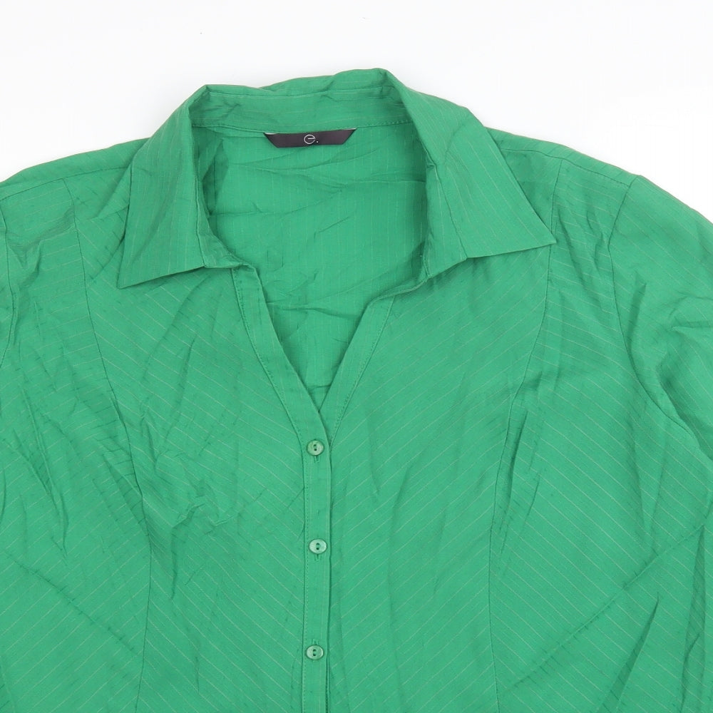 Womens UK Size 20 Arcadia Green Jersey Button-Up