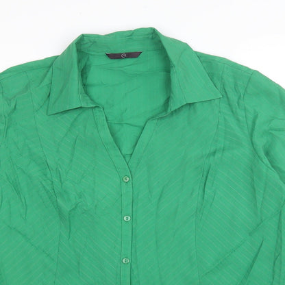 Womens UK Size 20 Arcadia Green Jersey Button-Up