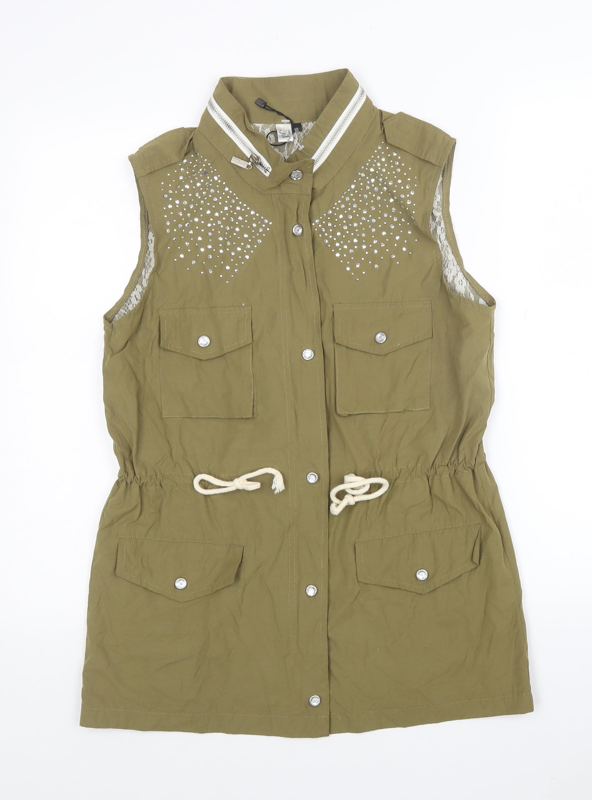 Jumpo Womens Green Gilet Jacket Size 10 Zip